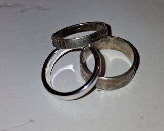 Sterling Silver Band Ring Set