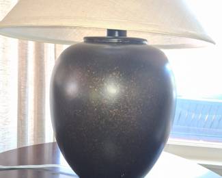 Mid-Century Style Ceramic Table Lamp with Mottled Finish