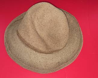Vintage Braided Straw Fedora Hat