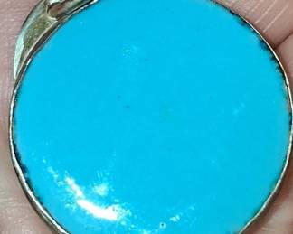 Turquoise Cabochon Pendant in Sterling Silver