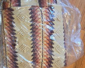 Vintage Mid-Century Modern Geometric Needlepoint Wall Hanging