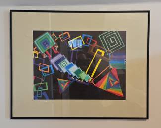 Geometric Abstract Colored Pencil Drawing