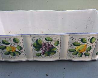 Italian Majolica Rectangular Jardiniere with Fruit Motif