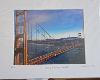 Golden Gate Bridge at Sunset by P. Shaw
