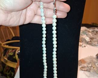 Cultured Pearl Necklace with Sterling Silver Clasp