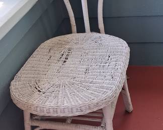 Vintage Wicker Vanity Stool