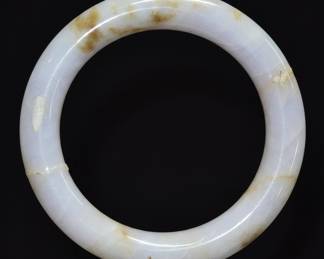 Lavender Jadeite Bangle with Natural Inclusions