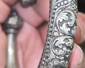 Vintage Indian Sterling Silver Gokhru Bangle