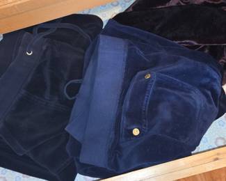 Juicy Couture Navy Velour Track Pants