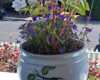 Hand-Painted Ceramic Fruit Motif Planter