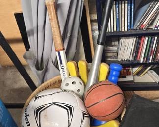Assorted Vintage and Modern Sports Equipment Collection