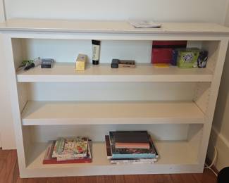 White Painted Three-Shelf Bookcase