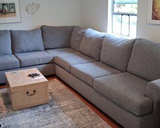 Living Spaces Hampstead Graphite LAF Sleeper Sectional Sofa