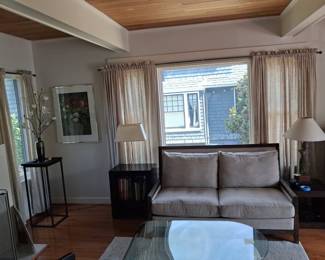 Mid-Century Modern Style Wood Frame Loveseat