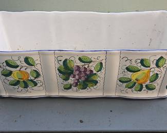 Italian Majolica Rectangular Jardiniere with Fruit Motif