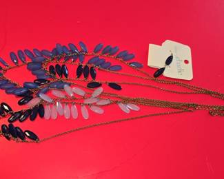 Charming Charlie Multi-Strand Statement Necklace and Earring Set with Marquise Beads