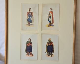 Ottoman Military Costume Prints, Set of Four