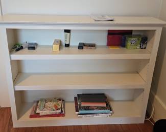 White Painted Three-Shelf Bookcase