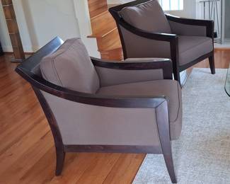 Modernist Accent Chair and Ottoman Set