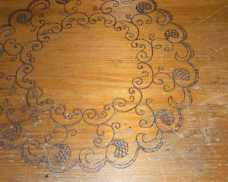 Pyrography Decorated Washstand 14"x20"x35"