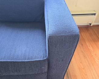 Contemporary Blue Textured Fabric Sofa