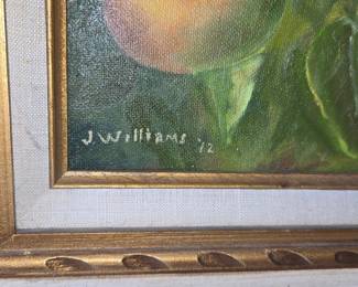 J. Williams Still Life Oil Painting