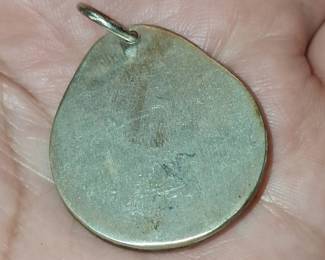 Turquoise Cabochon Pendant in Sterling Silver