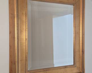 Giltwood Beveled Wall Mirror 25"x30"