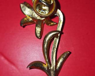 Vintage Enamel Lily Brooch