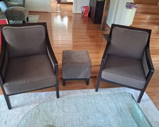 Modernist Accent Chair and Ottoman Set