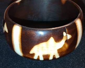 Vintage Carved Camel Motif Bangle Bracelet