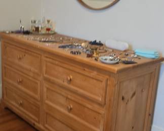 Pine Six-Drawer Double Dresser