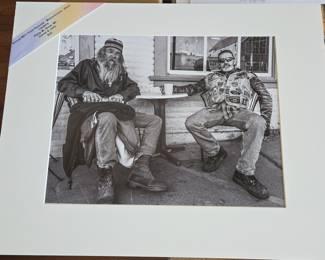 Philip M. Shaw, 'Daniel & John' Monochrome Photograph - Mongols Motorcycle Club Members Picnic Print 1991