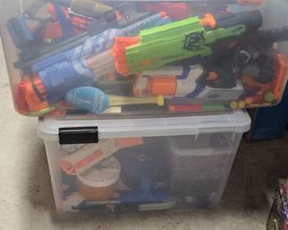 Lot of Assorted Nerf Blasters and Accessories