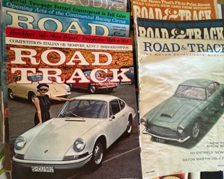 Vintage Road and track”and “car and driver”magazines