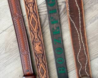 Vintage mends leather belts Booze Fighters included