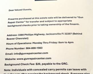 Information if you are purchasing a firearm 