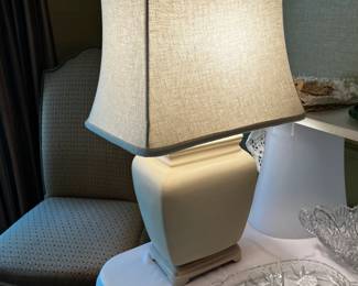 Contemporary Lamp with Silk Shade