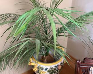 Silk Palm in Decorative Pot with Stand
