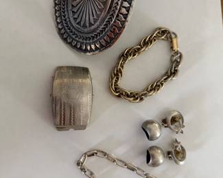 Silver Jewelry, Sterling belt buckle on strap