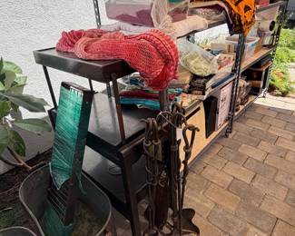 Copper buckets, Fire tools, Textiles, Paper and Office supplies
