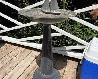 Cast Aluminum Sailboat Birdbath