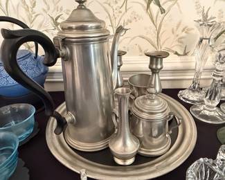 Vintage International Silver Co. Pewter Coffee and Tea Set