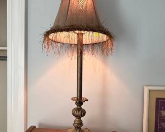 Vintage Lamp with Fringed Shade