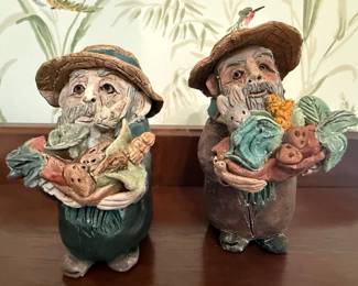 Pair of David Frykman "The Gardener" Figurines