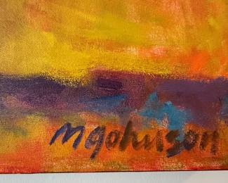 M. Johnson Original Oil Painting of a Cow