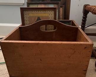 Antique Wooden Cutlery Tray / Carrier
