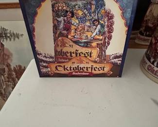 1992 Budweiser Oktoberfest Beer Stein with Pretzel Handle
