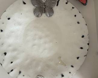 Match Pewter Butterfly Charger Plate