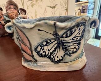 Studio Pottery Butterfly Planter